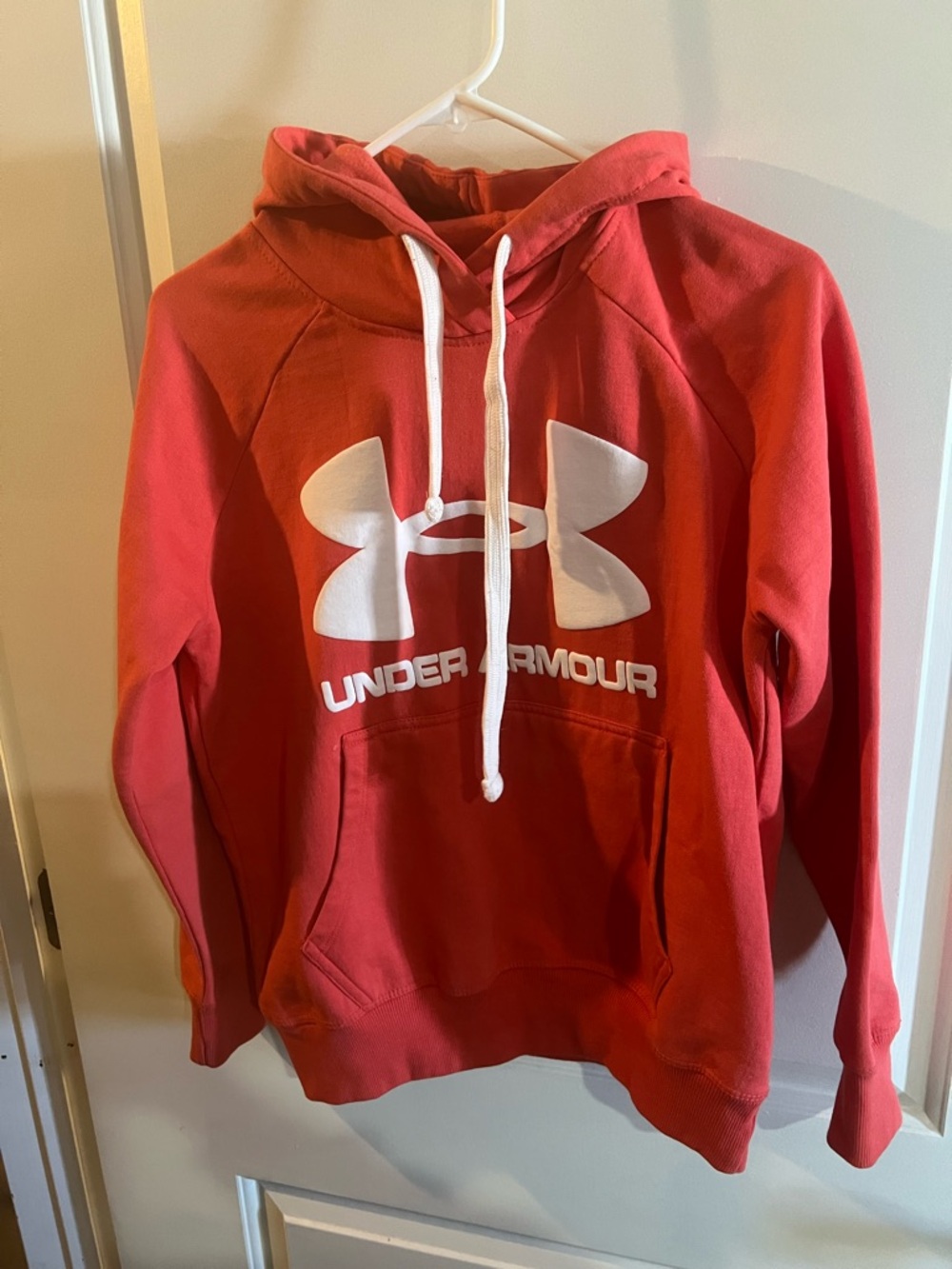 Under Armour Red ColdGear Hoodie with White Logo